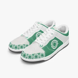 Dunk Stylish Low-Top Leather Sneakers Green-White logo