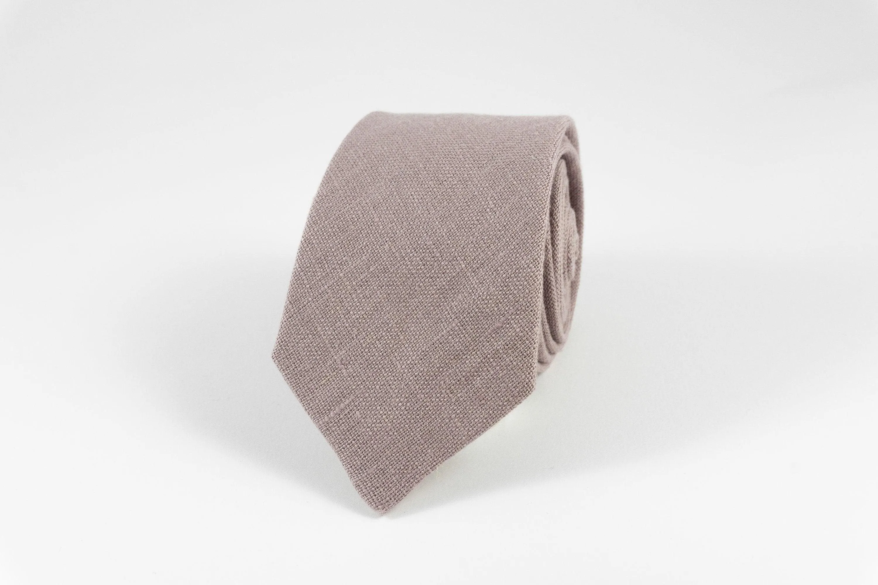 Dusty Mauve Linen Ties | Elegant Accessories for All Occasions