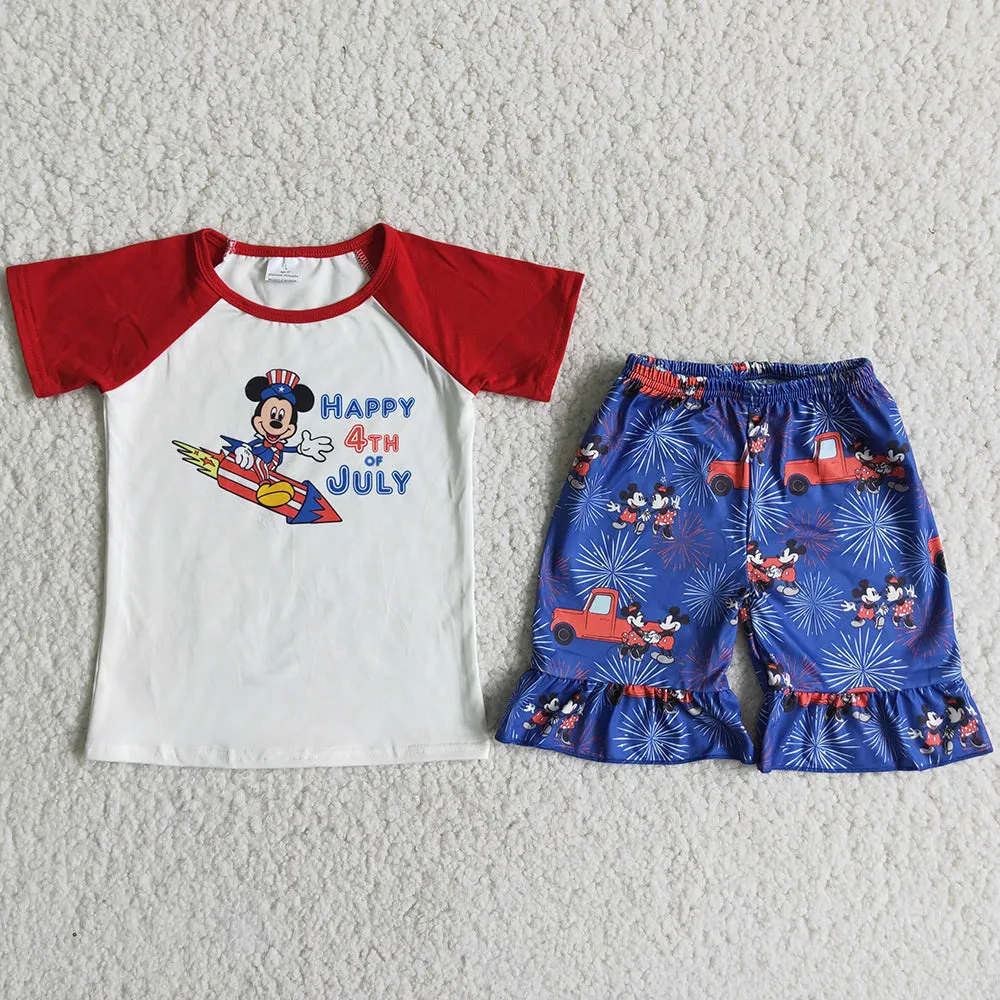 Fashion Kids Clothes Girls Outfits July 4th Girls Clothing Kids Sibling Clothing Boys Set D10-28