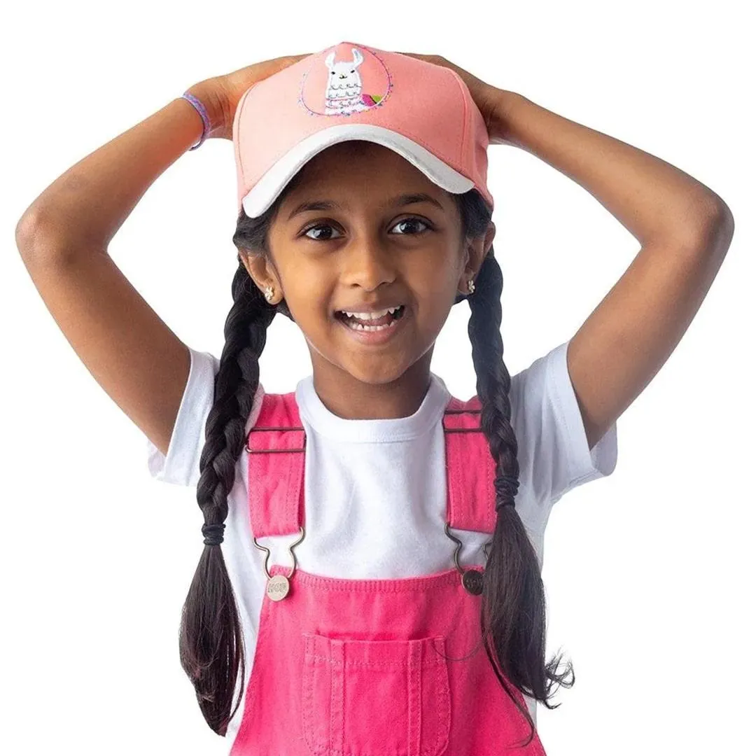 FlapJack Kids Girl UPF50  Ball Cap - Llama