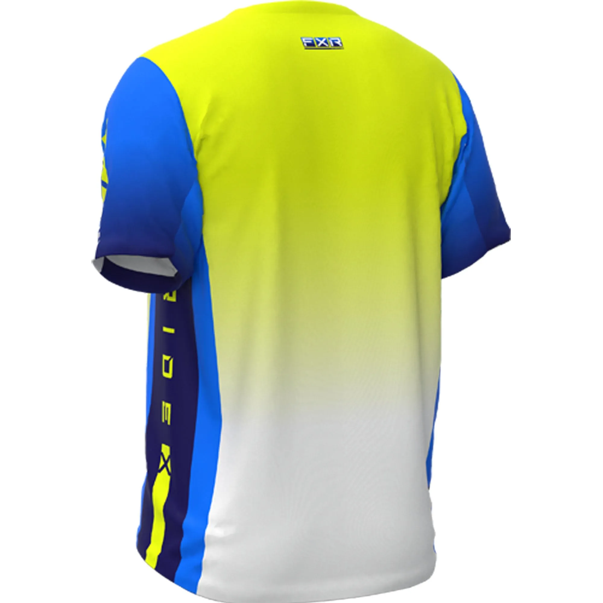 FXR  Mens HiVis Fade Blue Fade Proflex UPF Short Sleeve Jersey Lightweight Vented