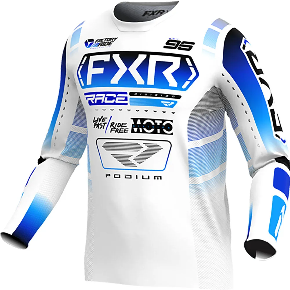 FXR Podium MX Offroad Jersey White/Blue