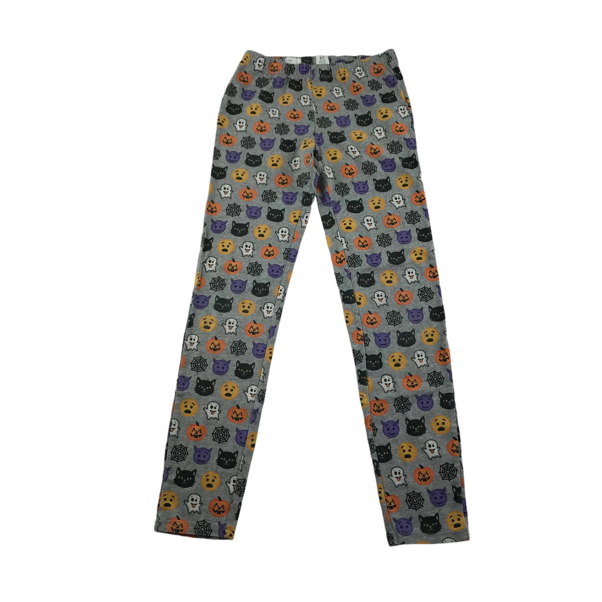 Gap leggings 9-10 years grey with Halloween emojis