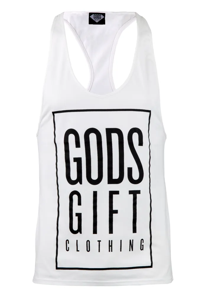 GG Billboard Racer Back Gym Vest - White