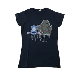 Gildan t-shirt 11-12 years navy blue Stitch and Toothless print