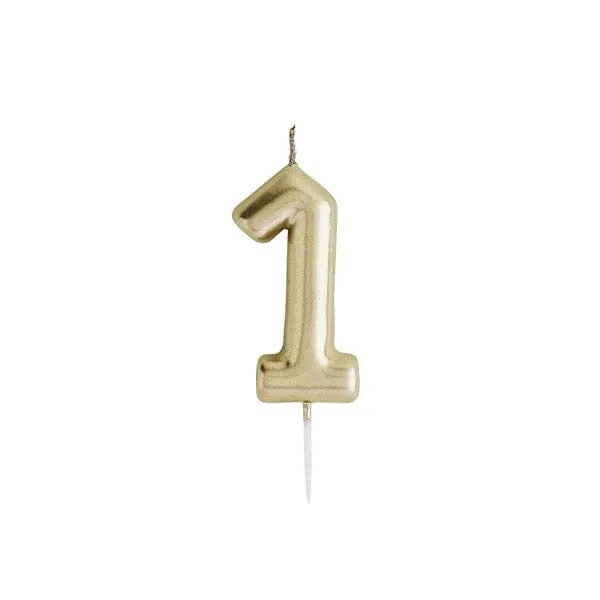 Gold Number 1 Candle