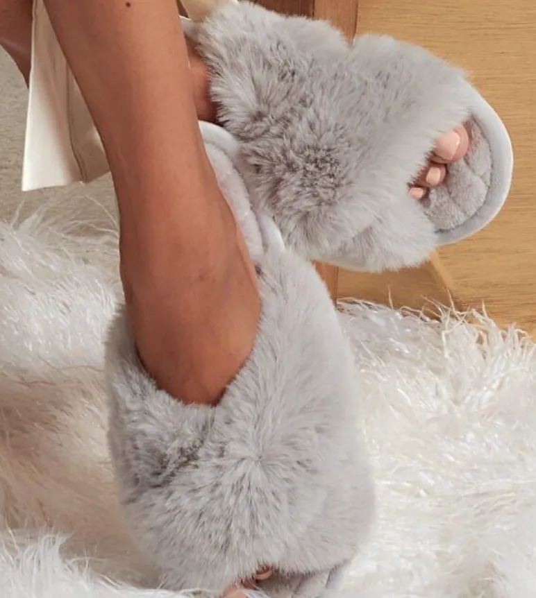 Grey Furry Slides