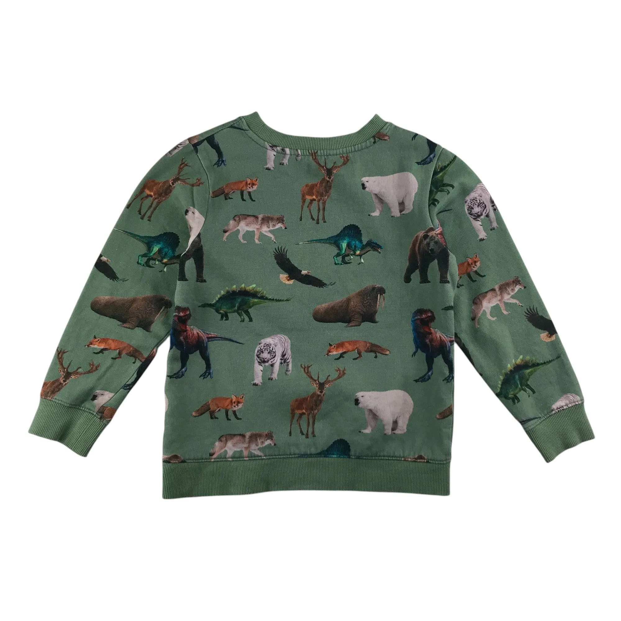 H&M sweater 6-8 years light green animals