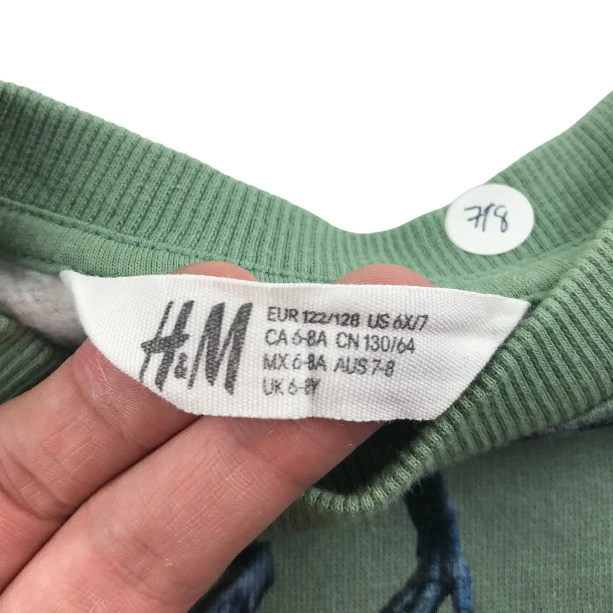 H&M sweater 6-8 years light green animals