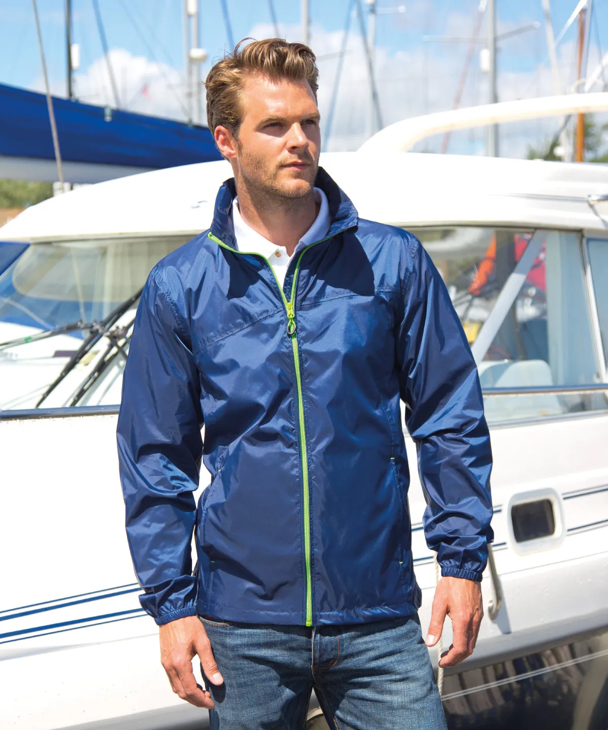 HDi quest lightweight stowable jacket | Navy/Lime