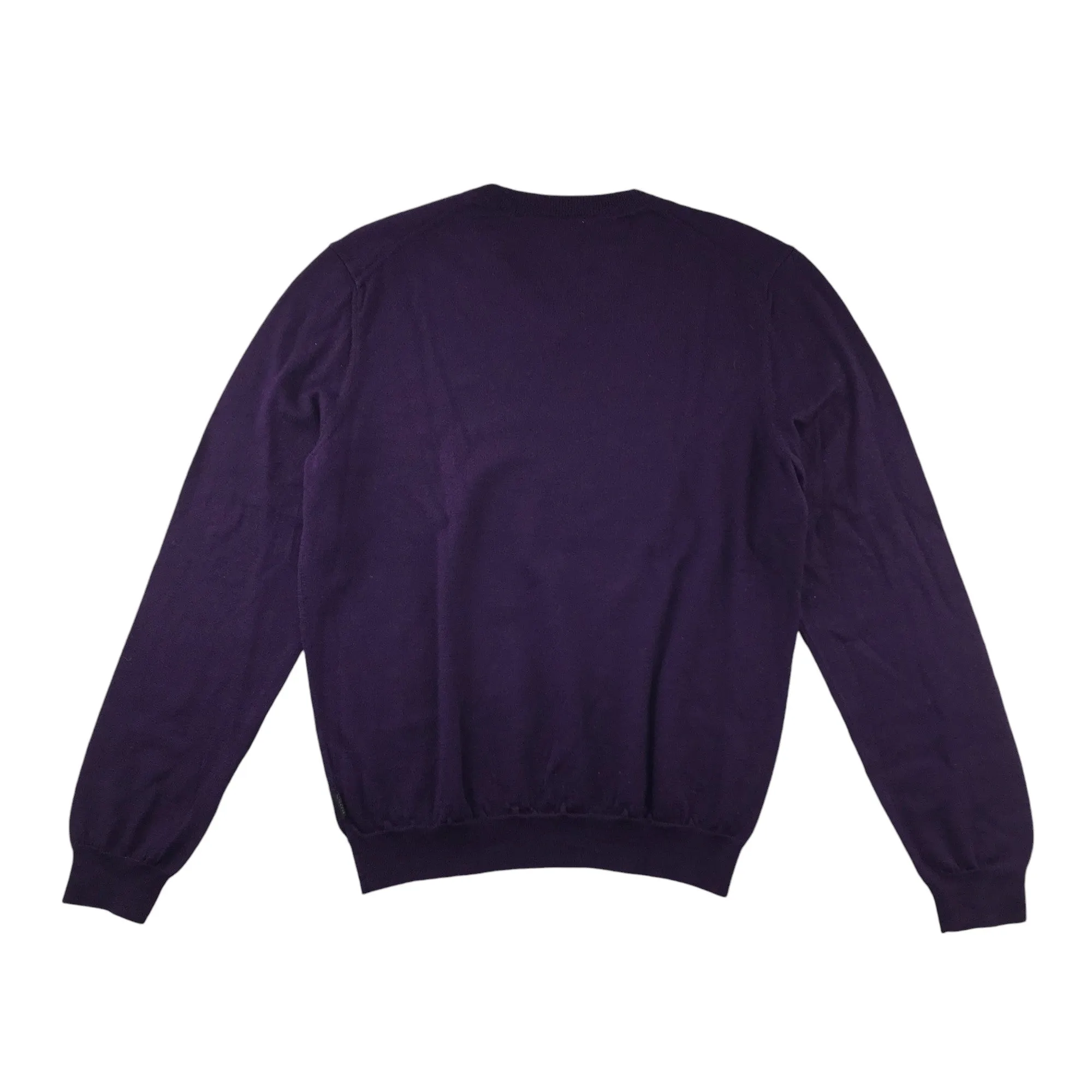 Hugo Boss jumper adult size L purple V-neck wool