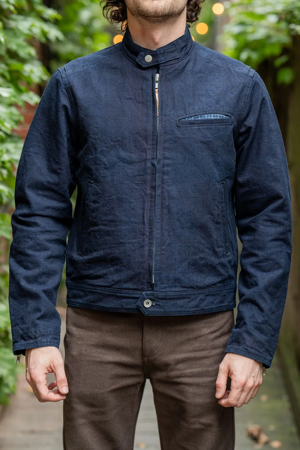 Iron Heart IHJ-135-IND 13oz Oxford Riders Jacket - Indigo