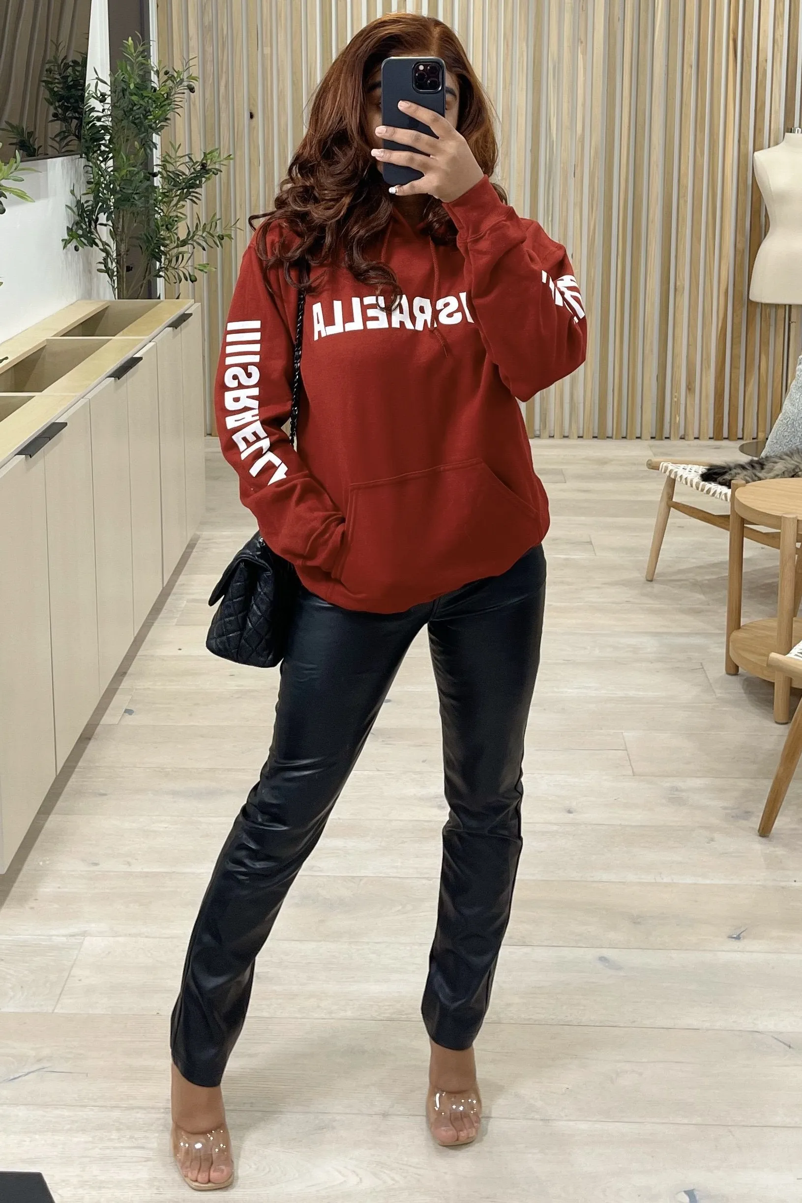 Israella Classic Hoodie (Burgundy Red)