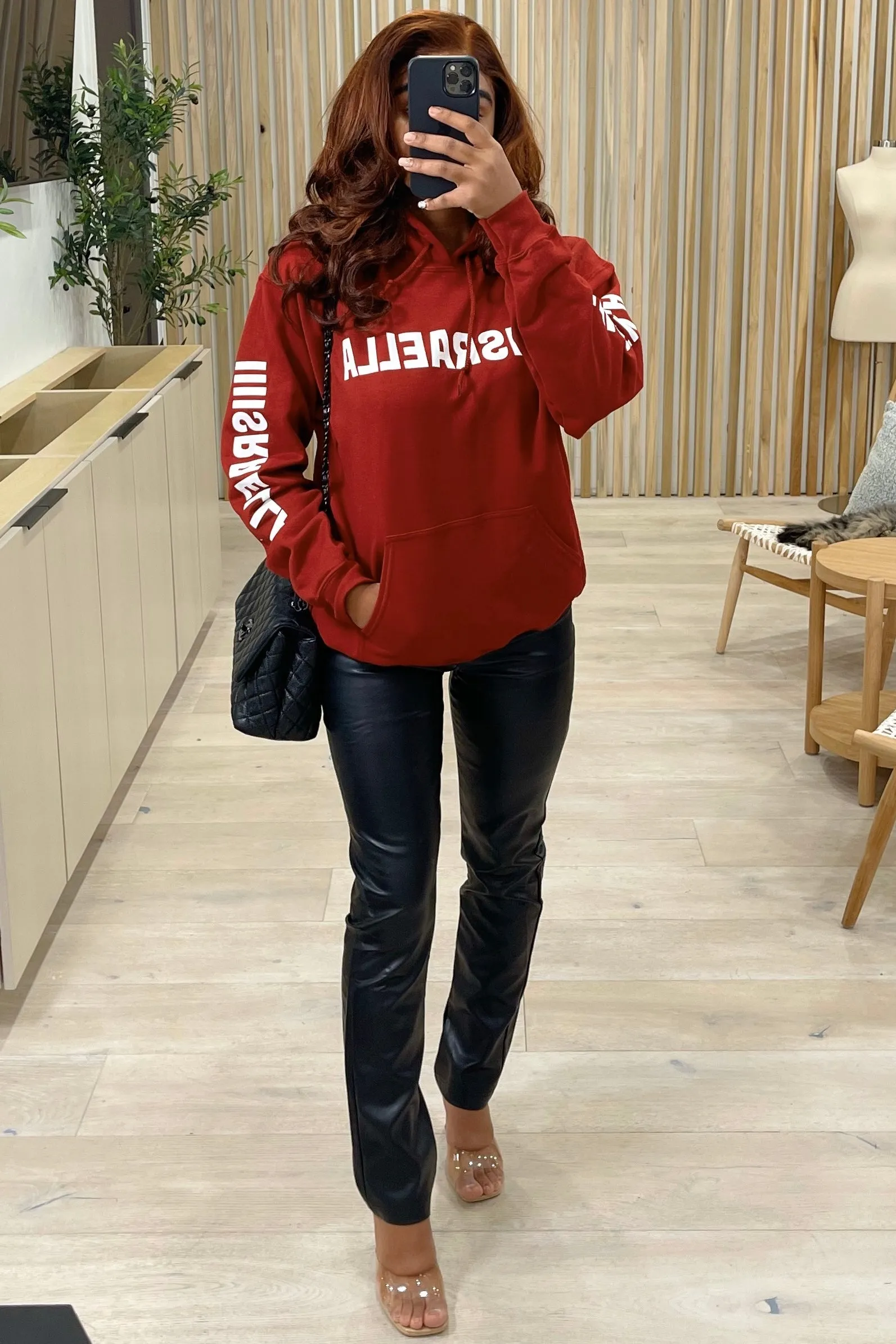 Israella Classic Hoodie (Burgundy Red)