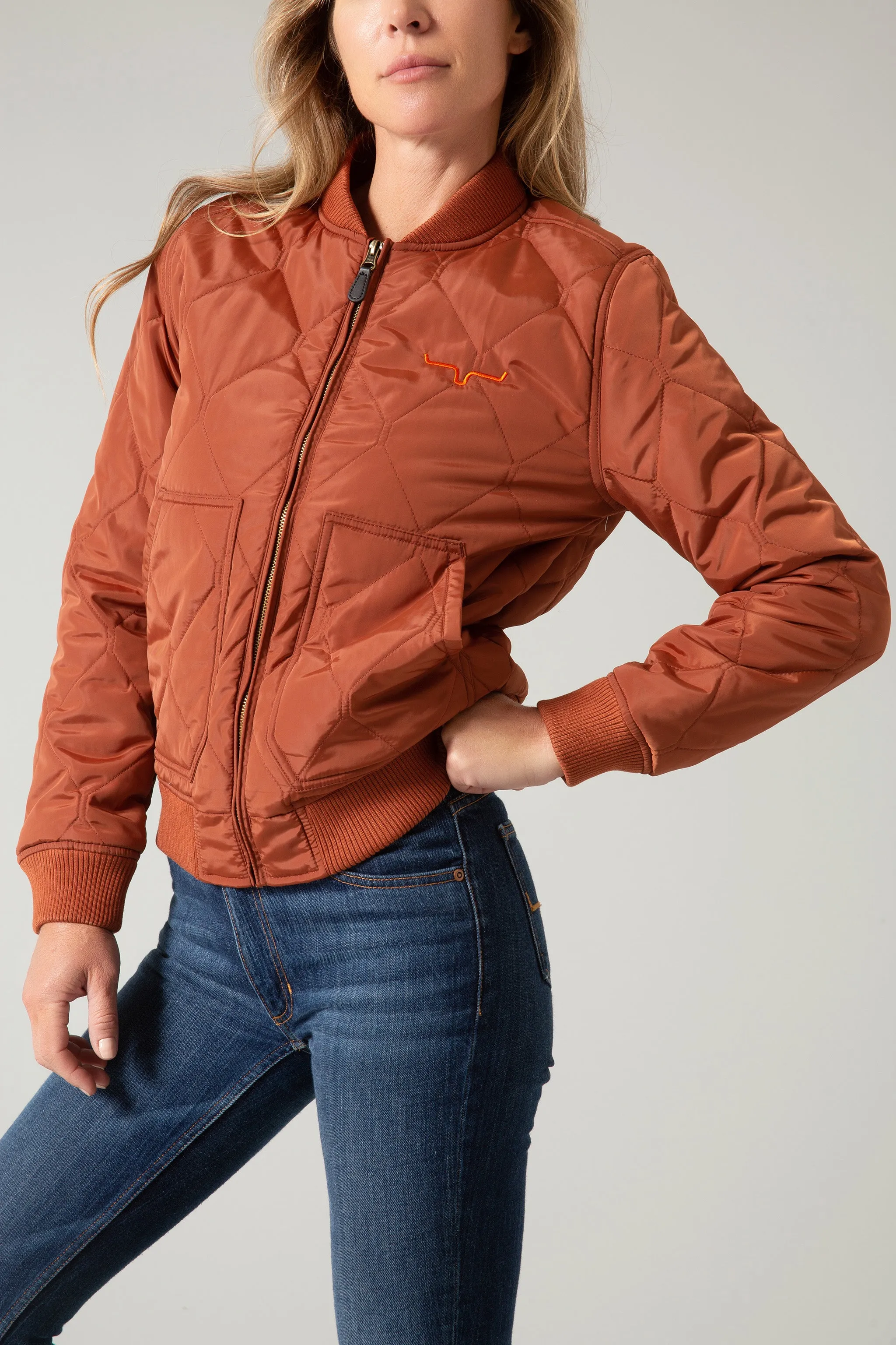 Kimes Ranch Women's Dark Rust Marinos Bomber Jacket