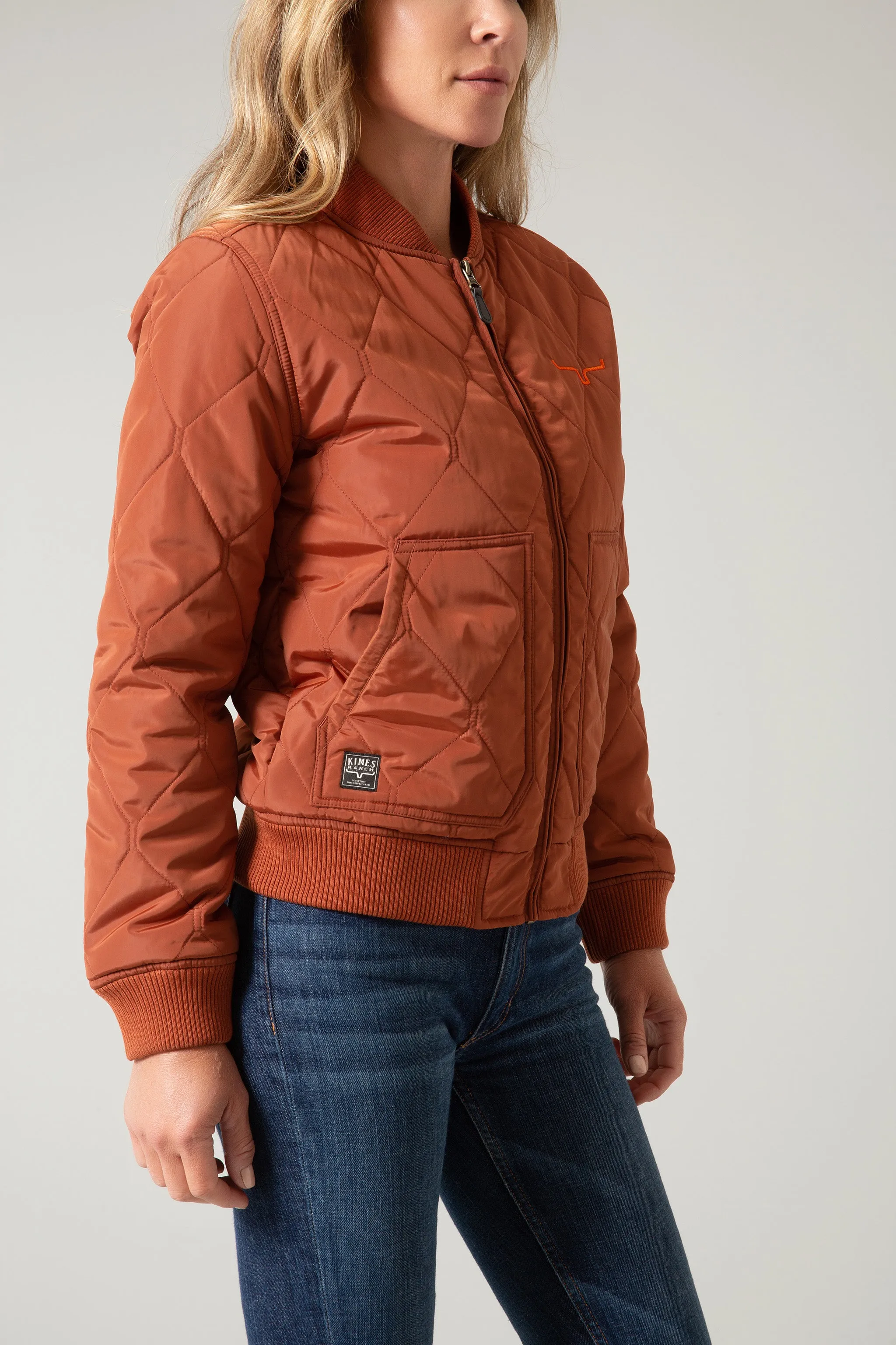 Kimes Ranch Women's Dark Rust Marinos Bomber Jacket