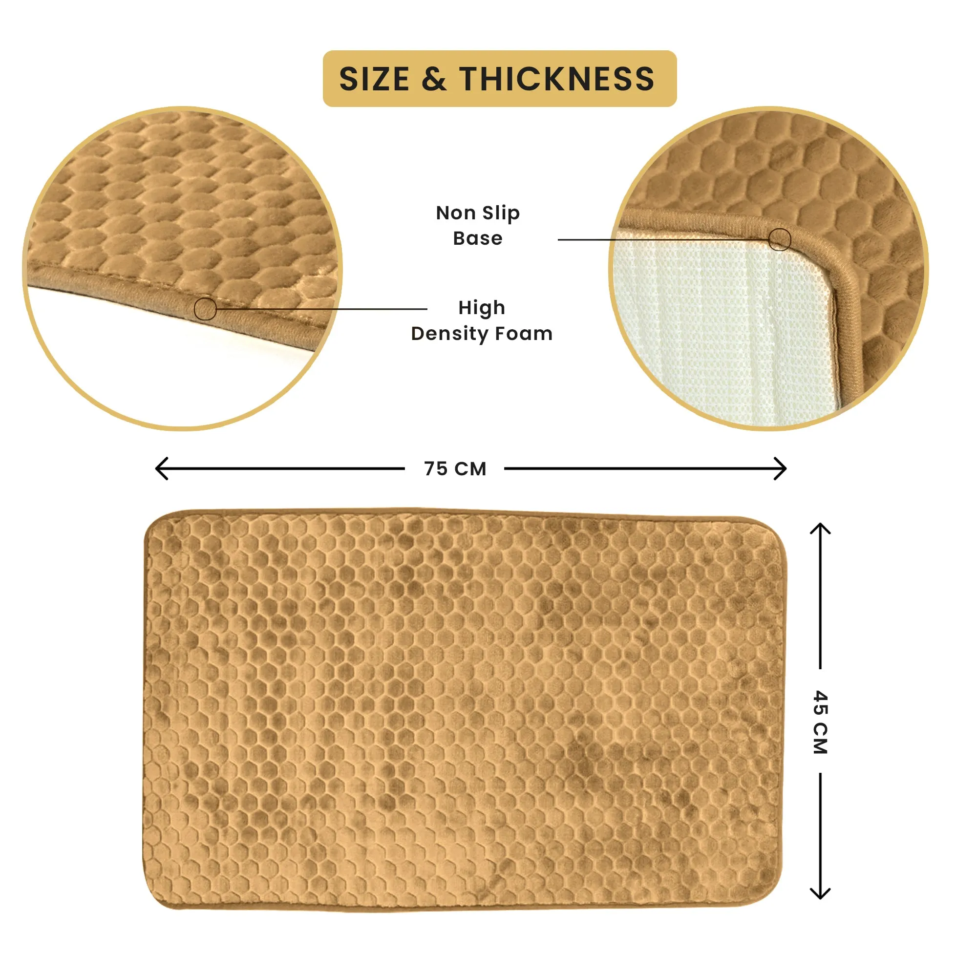 Luxury Memory Foam Cobblestone Bathmat - Beige | Cotton Home