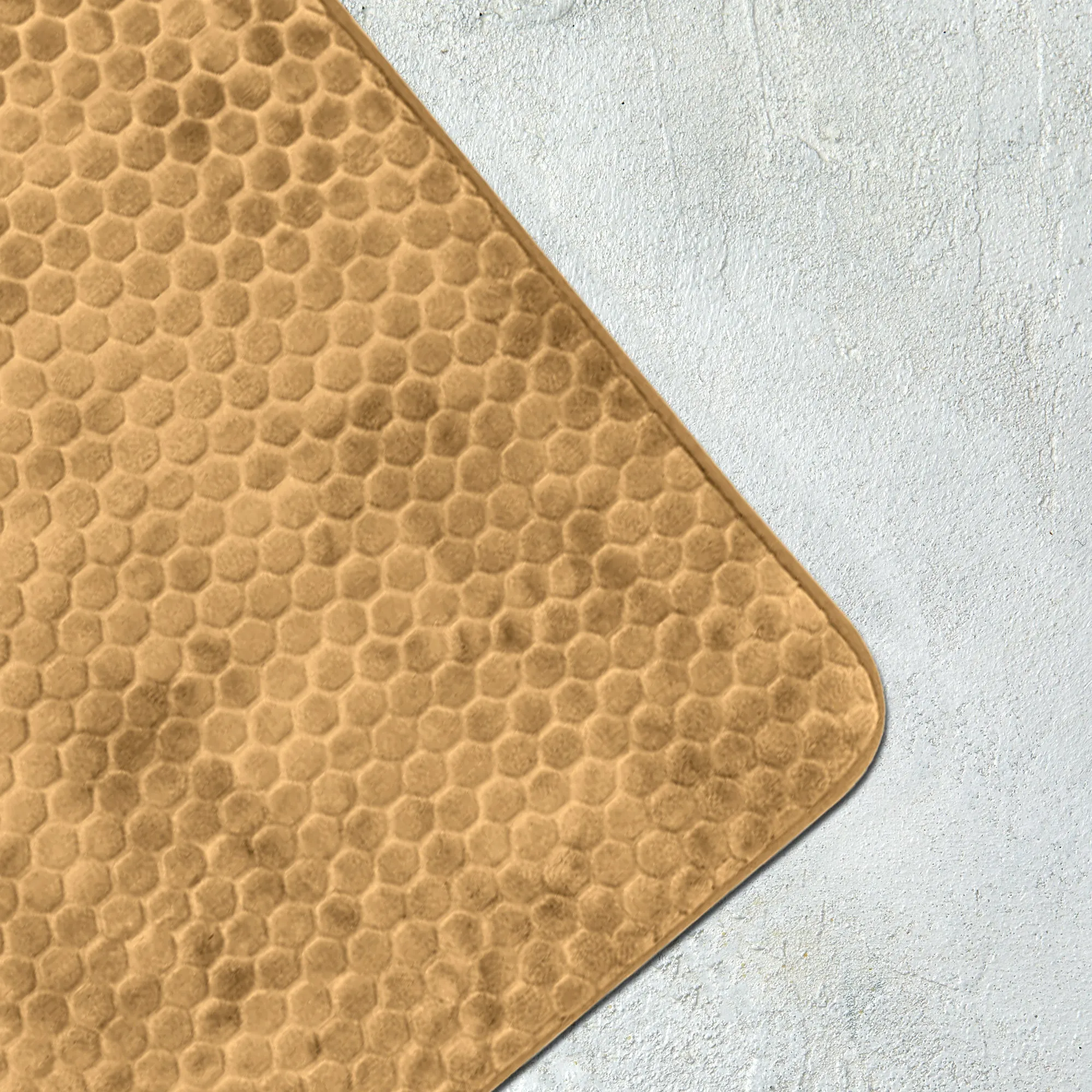 Luxury Memory Foam Cobblestone Bathmat - Beige | Cotton Home