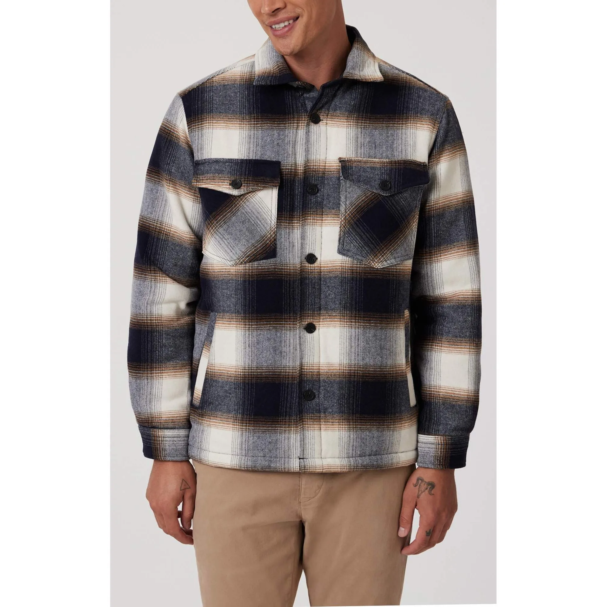 Mavi Plaid Shacket Brown