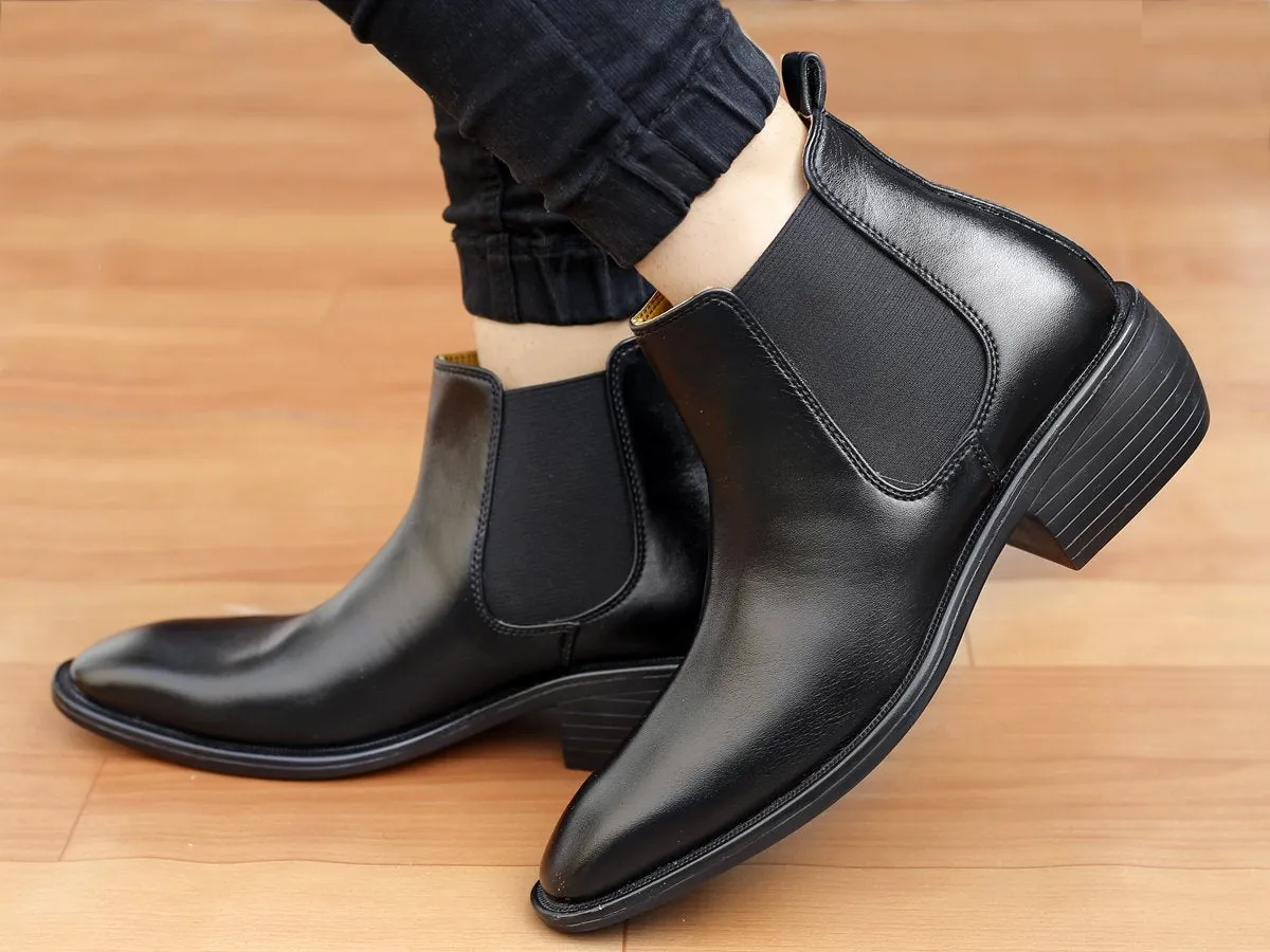 Men's 3 Inch Hidden Height Increasing  High-end Fashionable Chelsea Boots