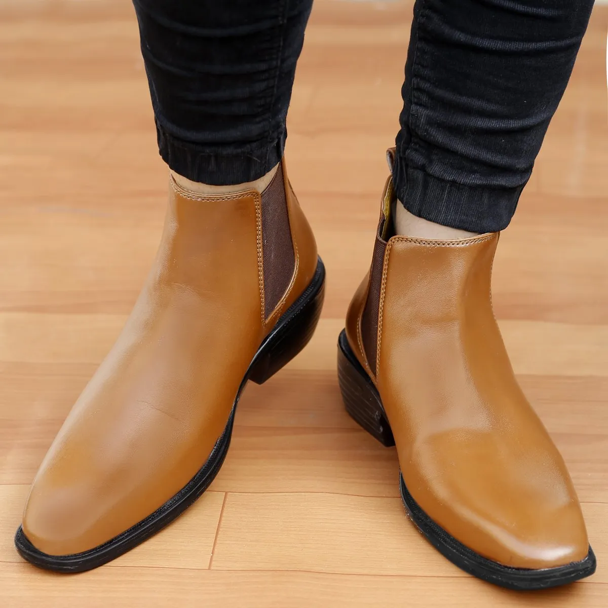 Men's 3 Inch Hidden Height Increasing  High-end Fashionable Chelsea Boots