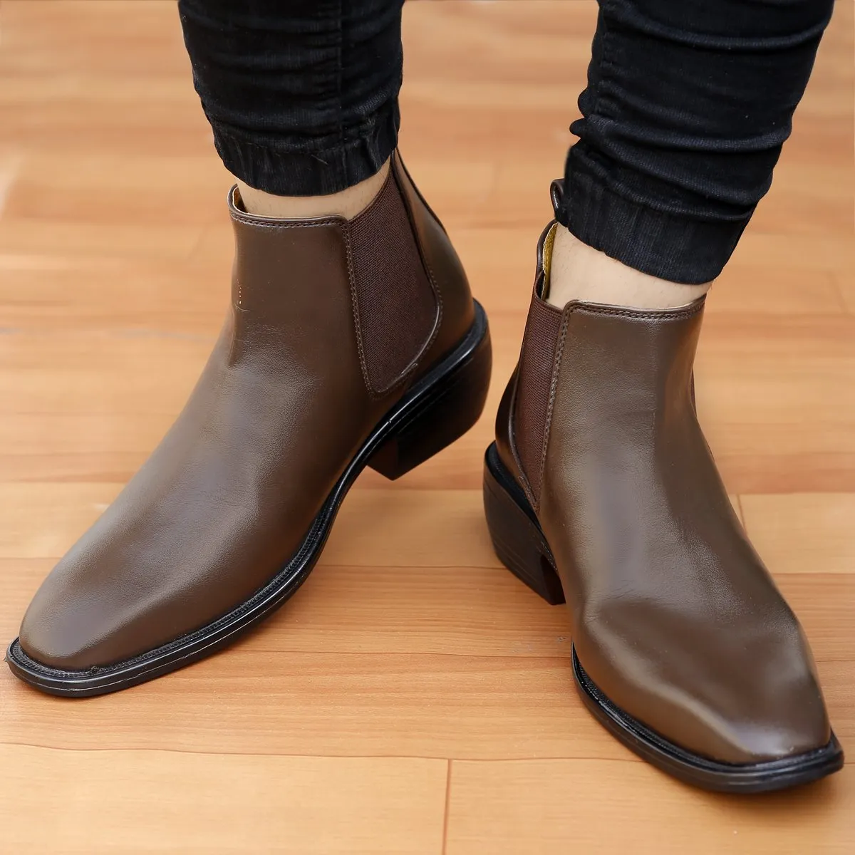 Men's 3 Inch Hidden Height Increasing  High-end Fashionable Chelsea Boots