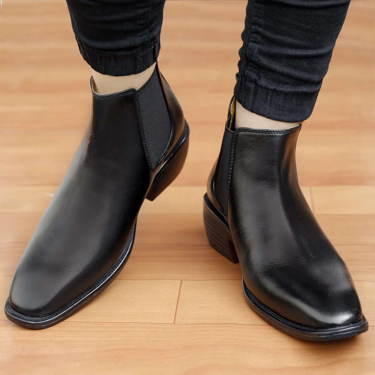 Men's 3 Inch Hidden Height Increasing  High-end Fashionable Chelsea Boots