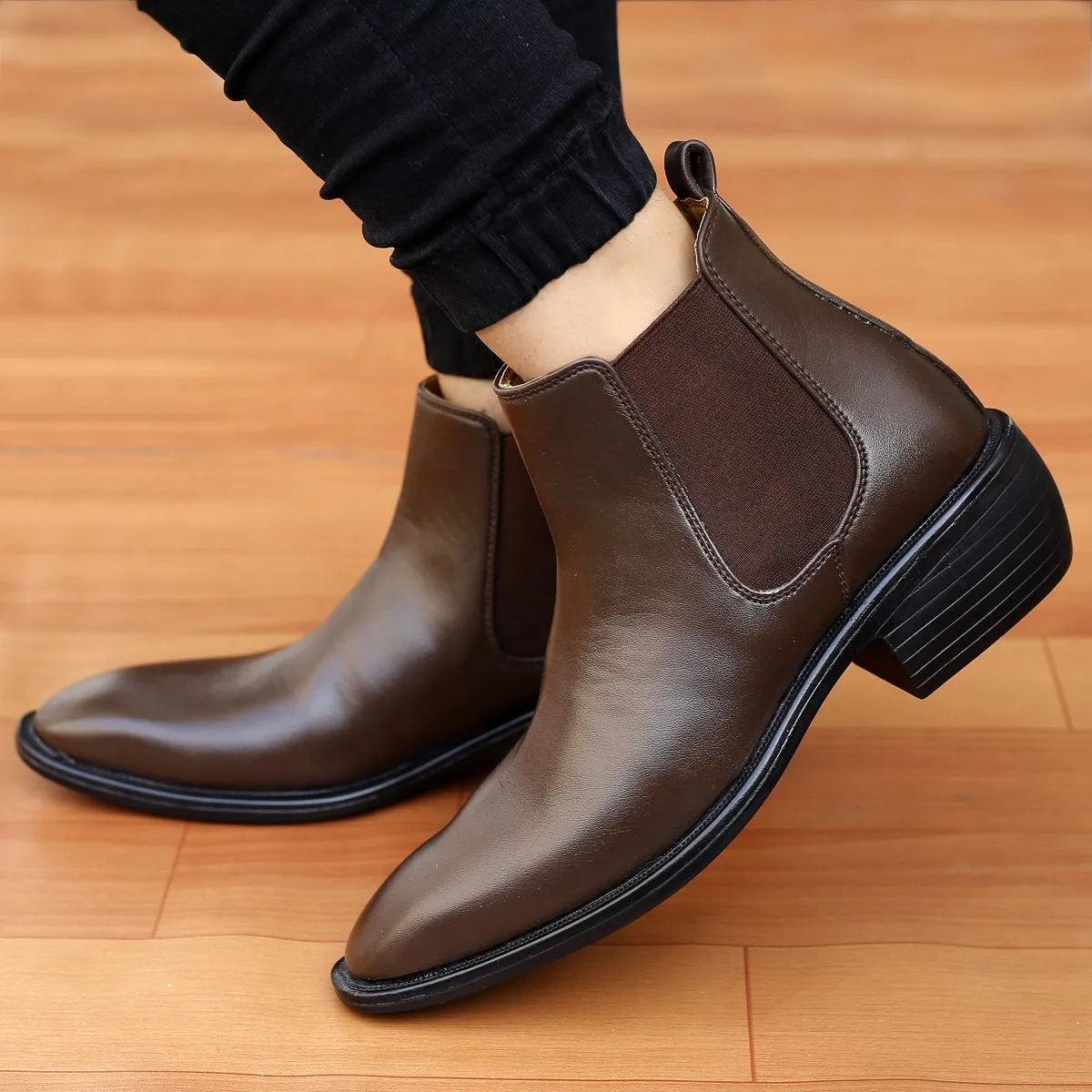 Men's 3 Inch Hidden Height Increasing  High-end Fashionable Chelsea Boots