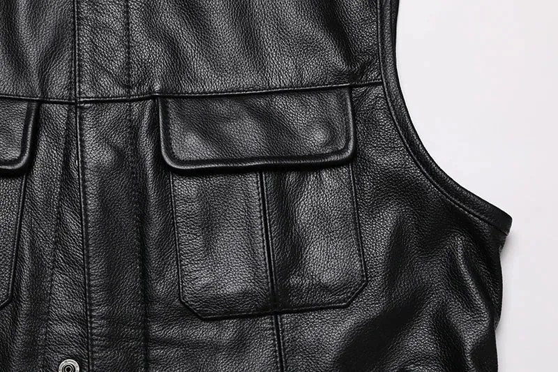 Men's Classic Sons of Anarchy Style Leather Motorcycle Vest