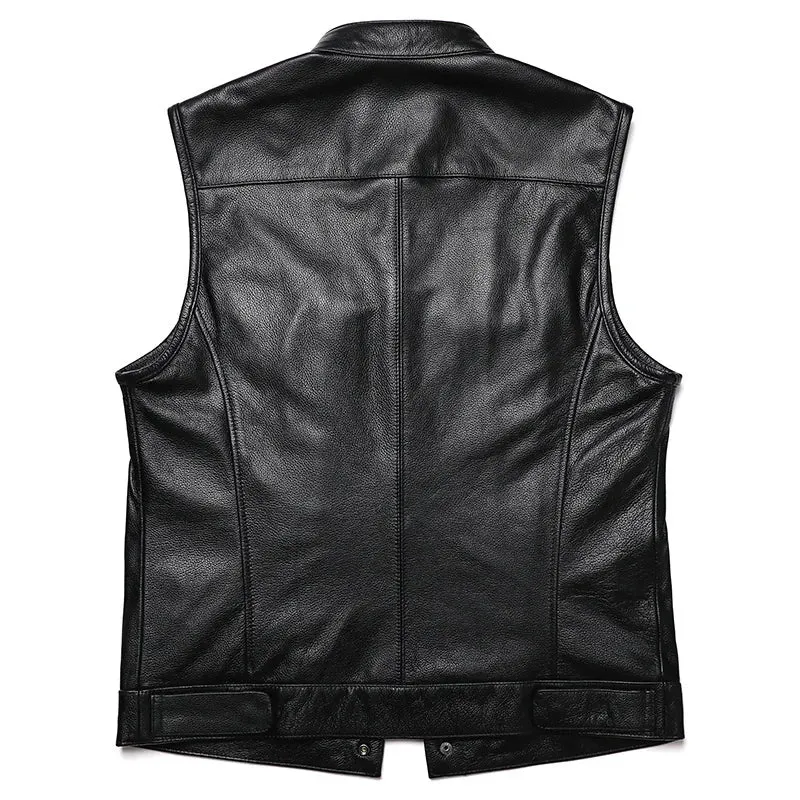 Men's Classic Sons of Anarchy Style Leather Motorcycle Vest