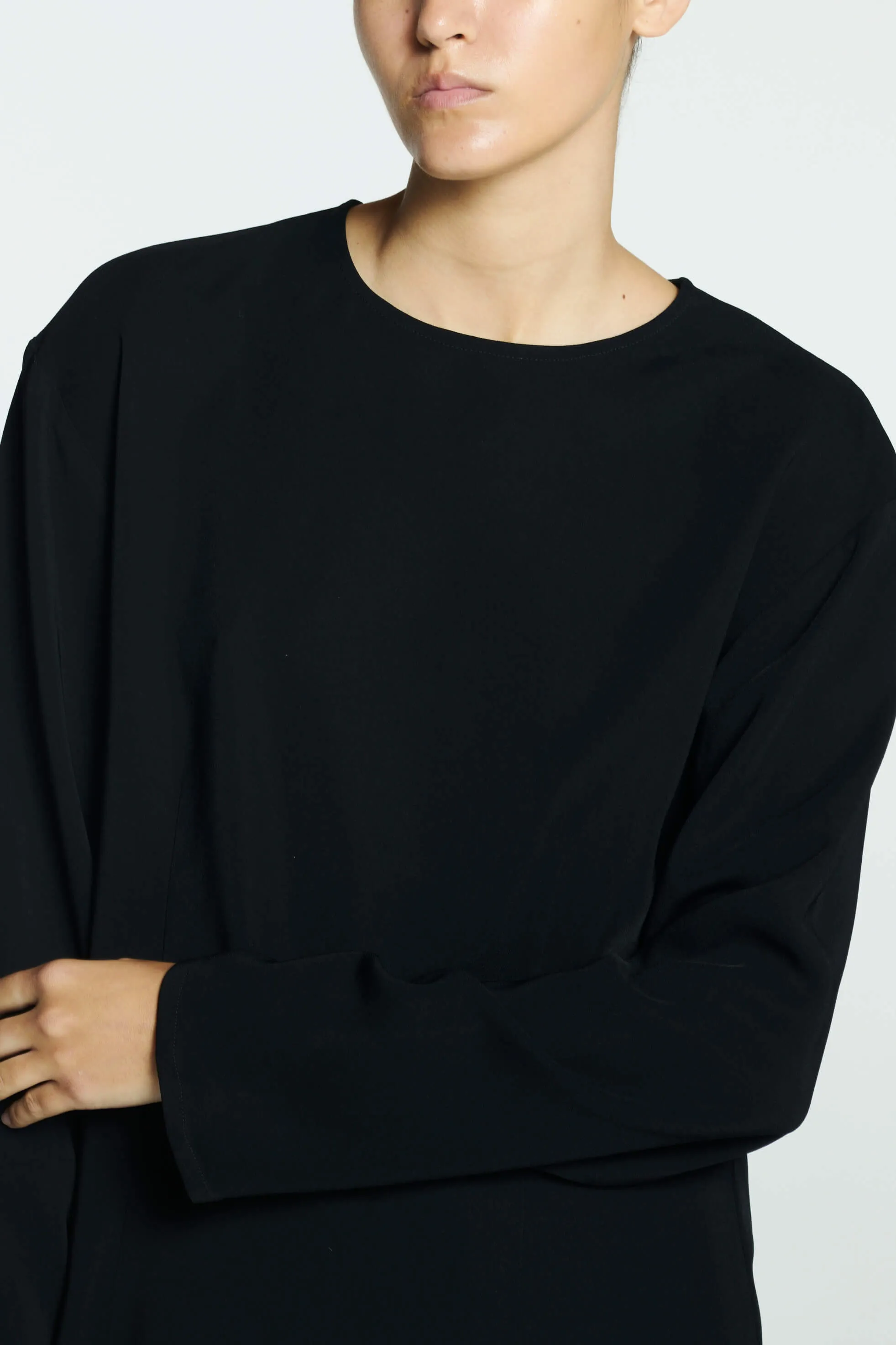 Mia Top Black Viscose Crepe