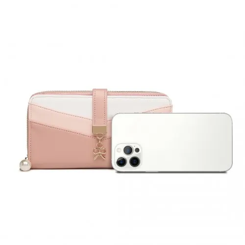 Miss Lulu Mixed Colour Women's Leather Look Clutch Purse - Pink | Elegant and Functional