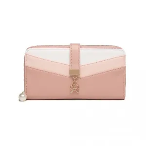 Miss Lulu Mixed Colour Women's Leather Look Clutch Purse - Pink | Elegant and Functional