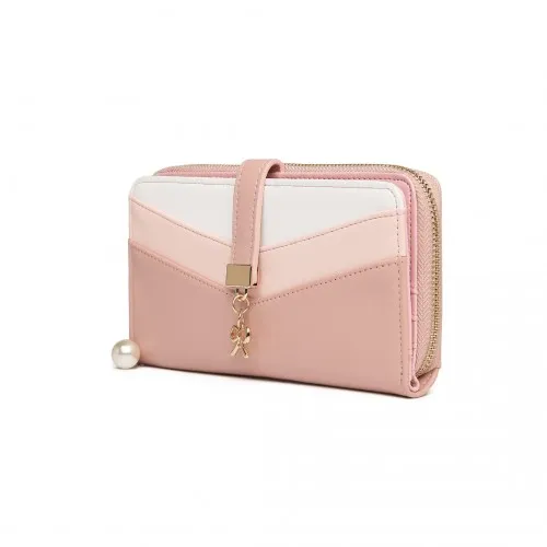 Miss Lulu Mixed Colour Women's Leather Look Clutch Purse - Pink | Elegant and Functional