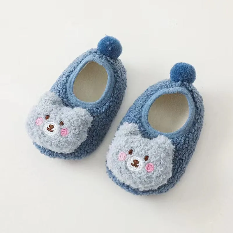 MyKids-USA™ Baby 3D Cartoon Bear Patched Pattern Non-Slip Warm Shoes