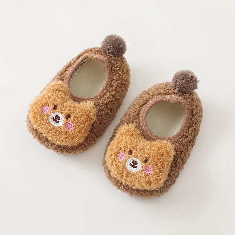 MyKids-USA™ Baby 3D Cartoon Bear Patched Pattern Non-Slip Warm Shoes