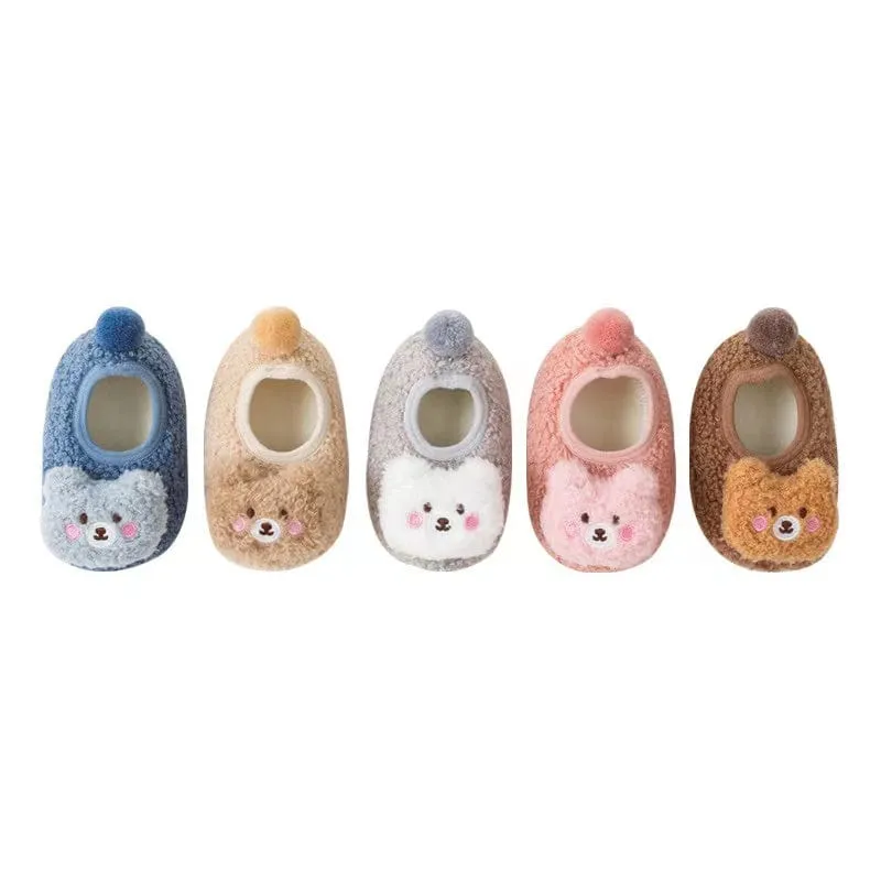 MyKids-USA™ Baby 3D Cartoon Bear Patched Pattern Non-Slip Warm Shoes