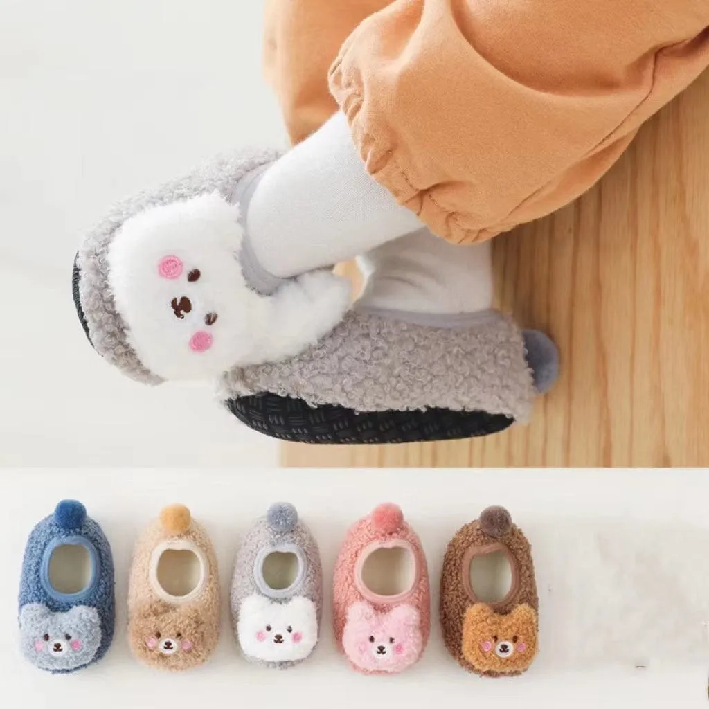 MyKids-USA™ Baby 3D Cartoon Bear Patched Pattern Non-Slip Warm Shoes