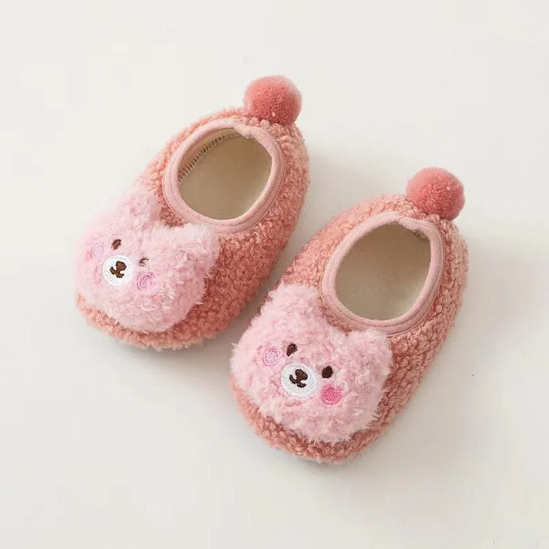 MyKids-USA™ Baby 3D Cartoon Bear Patched Pattern Non-Slip Warm Shoes