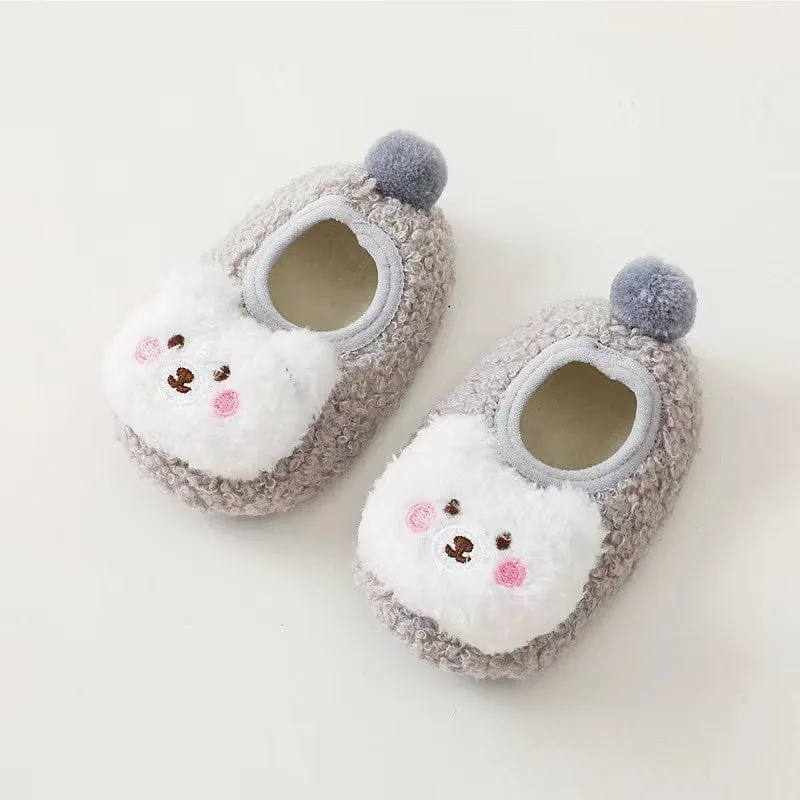 MyKids-USA™ Baby 3D Cartoon Bear Patched Pattern Non-Slip Warm Shoes