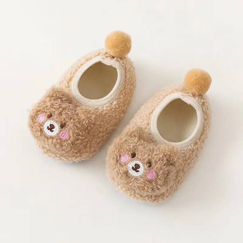 MyKids-USA™ Baby 3D Cartoon Bear Patched Pattern Non-Slip Warm Shoes