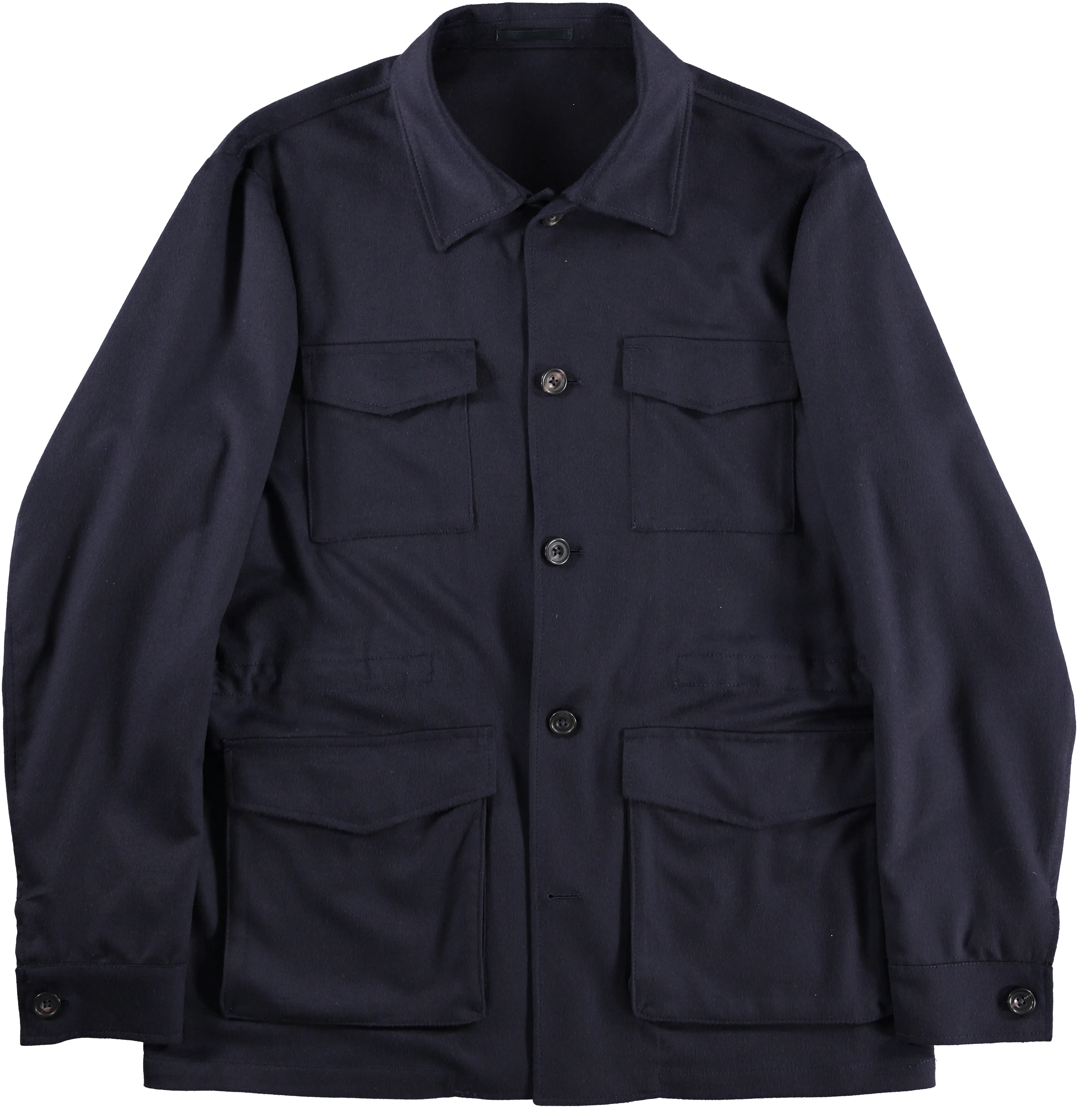 Navy Cashmere Safari Jacket