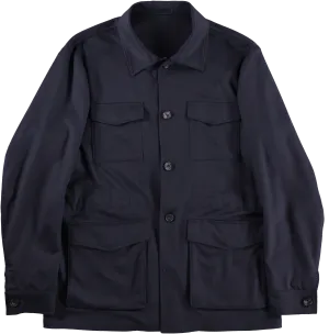 Navy Cashmere Safari Jacket