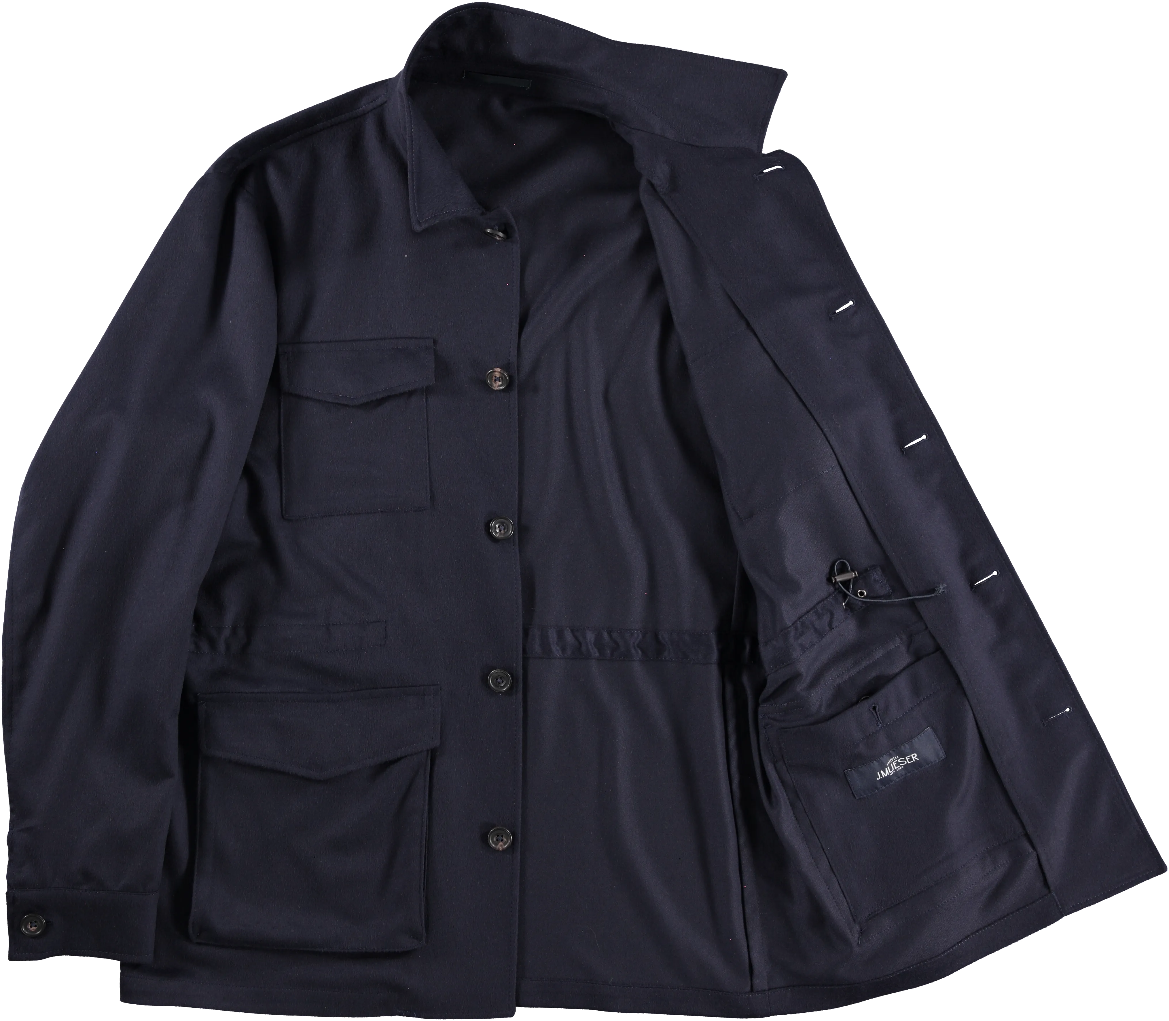 Navy Cashmere Safari Jacket