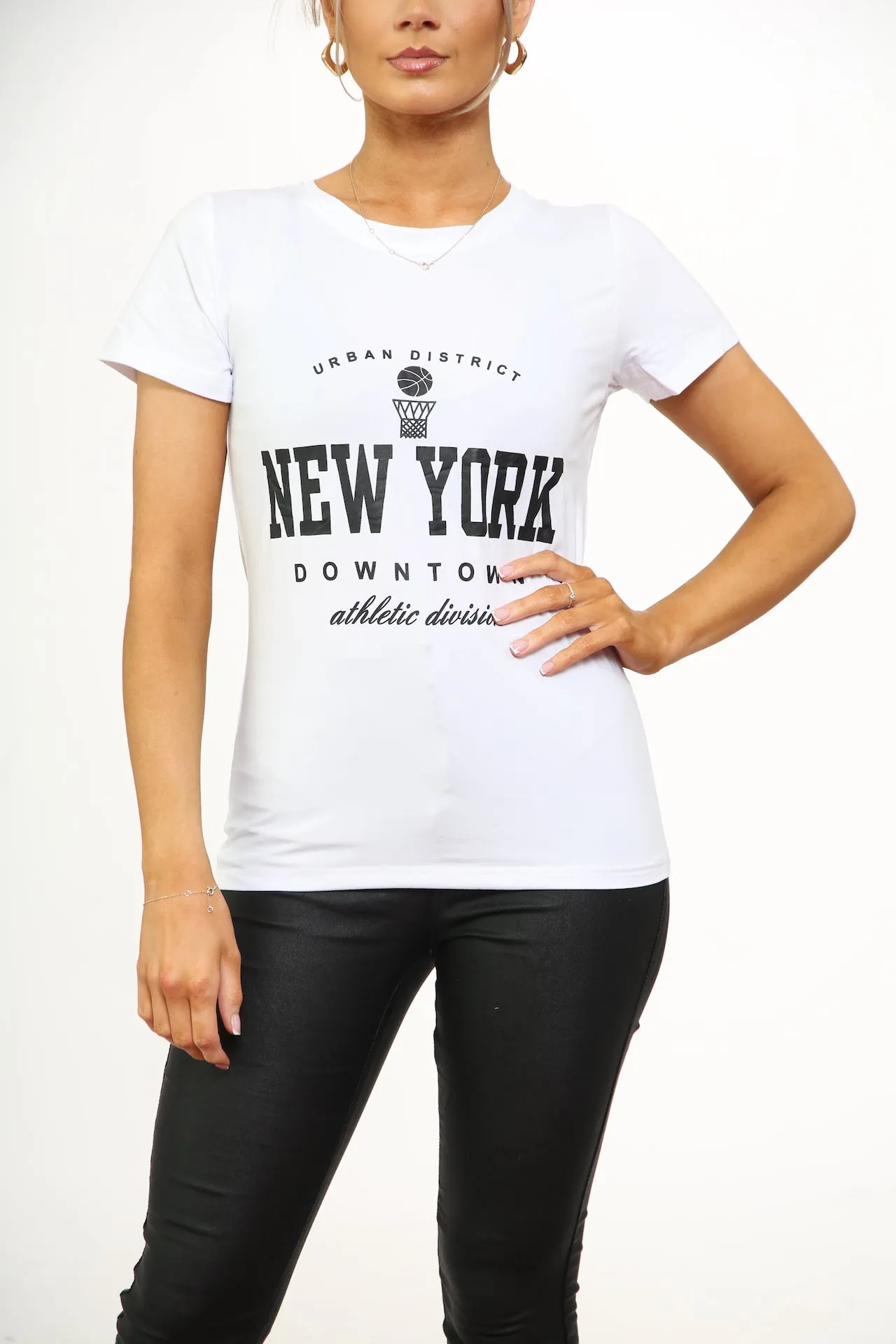 'NEW YORK ' SLOGAN  PRINT T-SHIRT