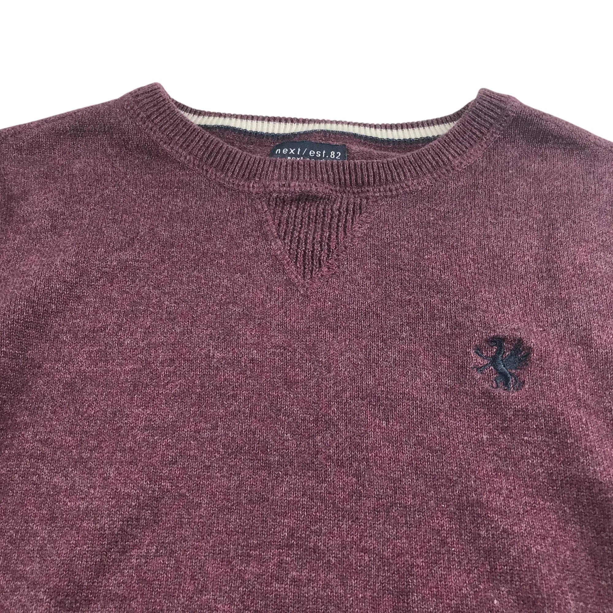 Next jumper 7-8 years dusty burgundy knitted cotton