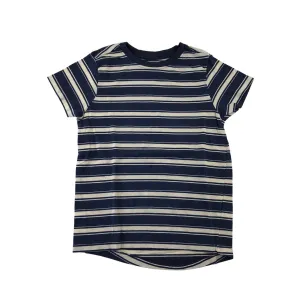 Nutmeg t-shirt 7-8 years navy and white stripy short sleeve