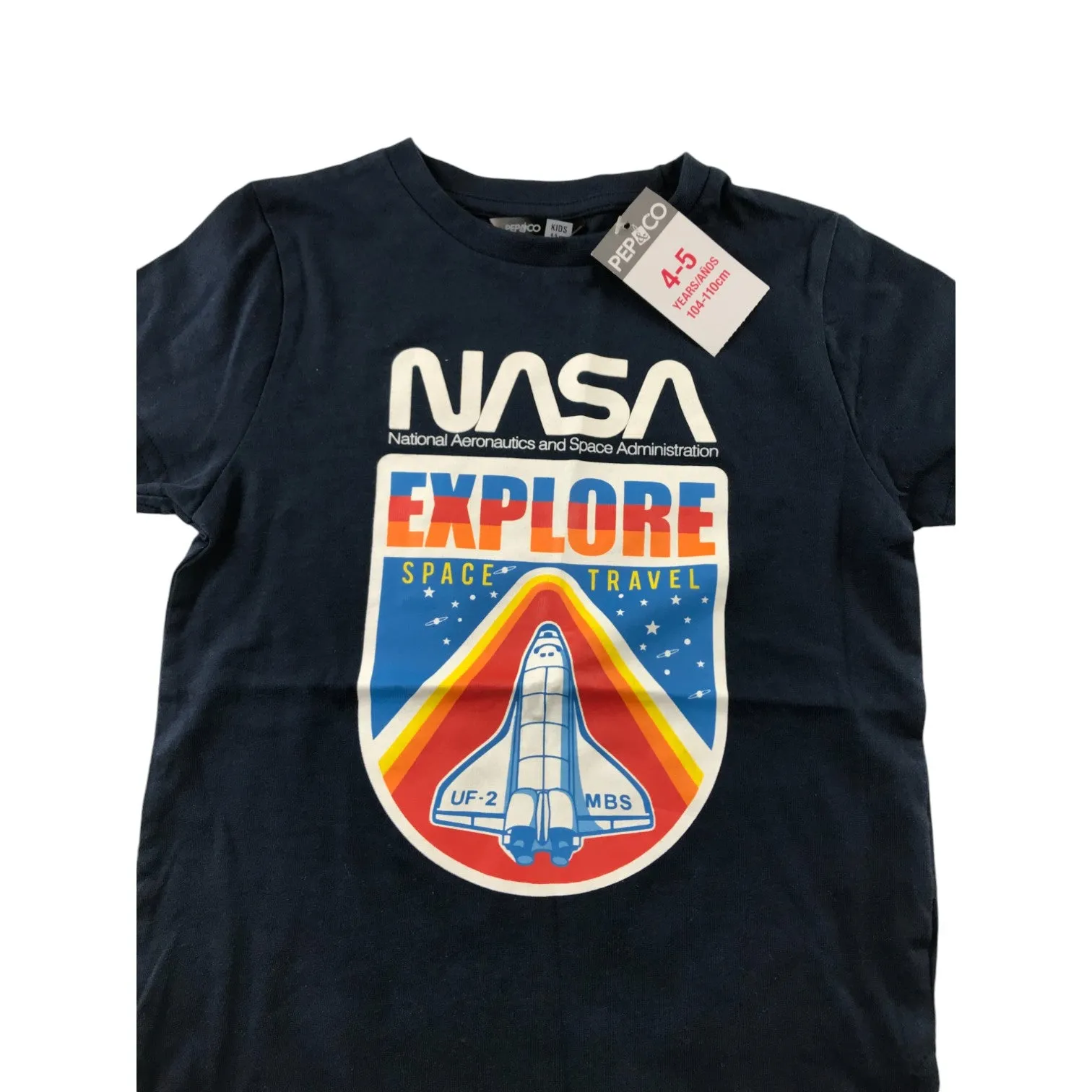 Pep&Co t-shirt 4-5 years navy blue NASA short sleeve cotton