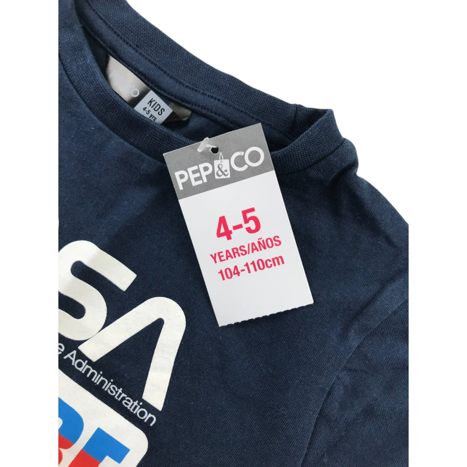 Pep&Co t-shirt 4-5 years navy blue NASA short sleeve cotton