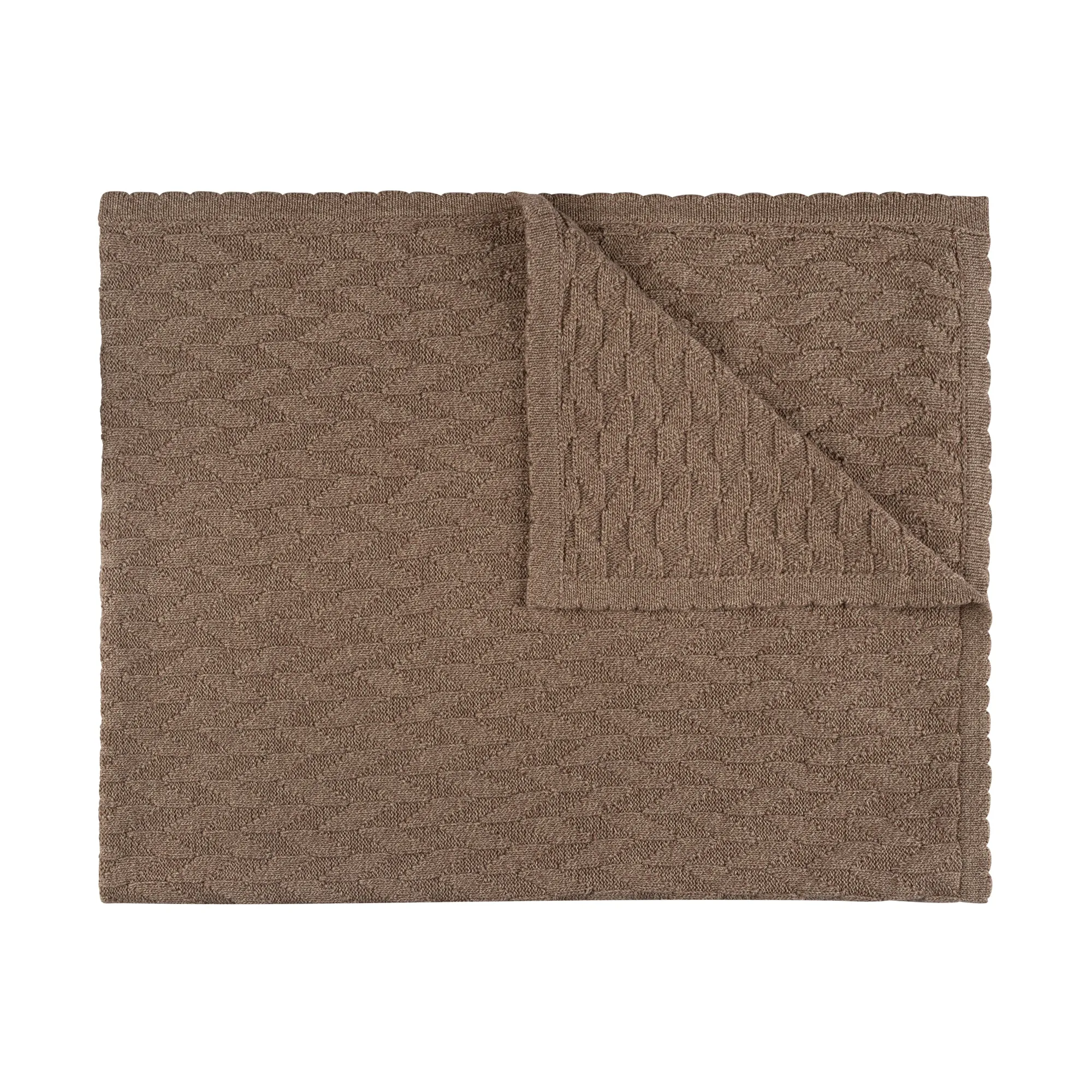 Pippin Coffee Jigsaw Knit Blanket